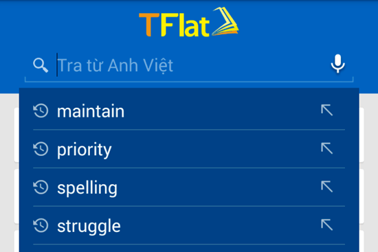 Dễ dàng tra từ với từ điển TFlat