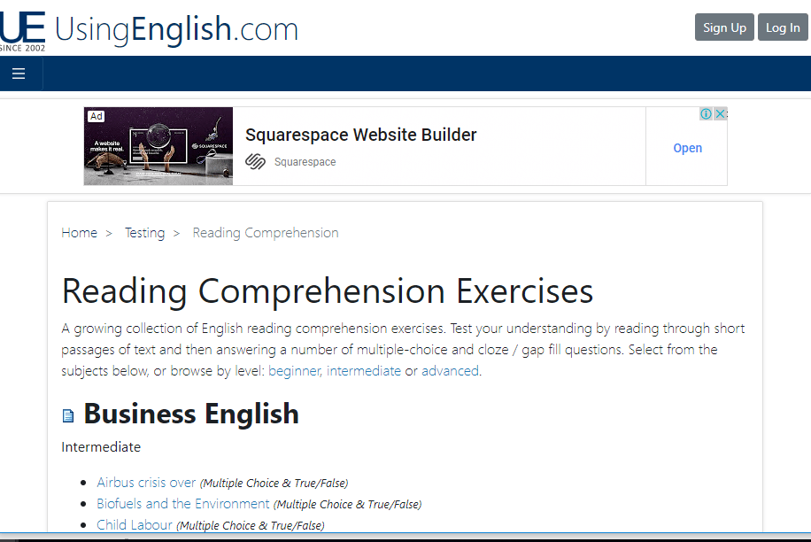 Nguồn luyện đọc: https://www.usingenglish.com/comprehension/