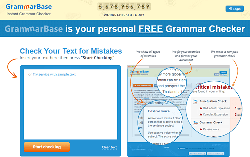 Website GrammarBase giao diện đơn giản, dễ sử dụng