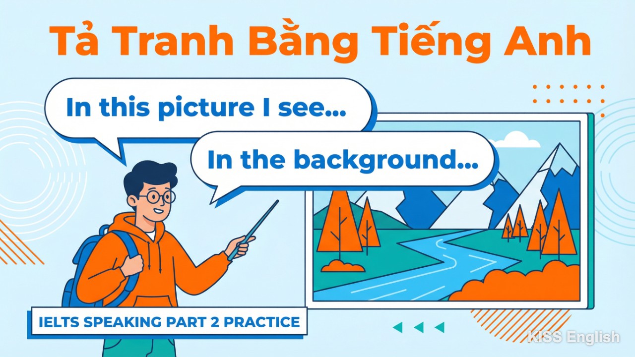 Học viên KISS English thực hành tả tranh và nhận phản hồi từ giáo viên