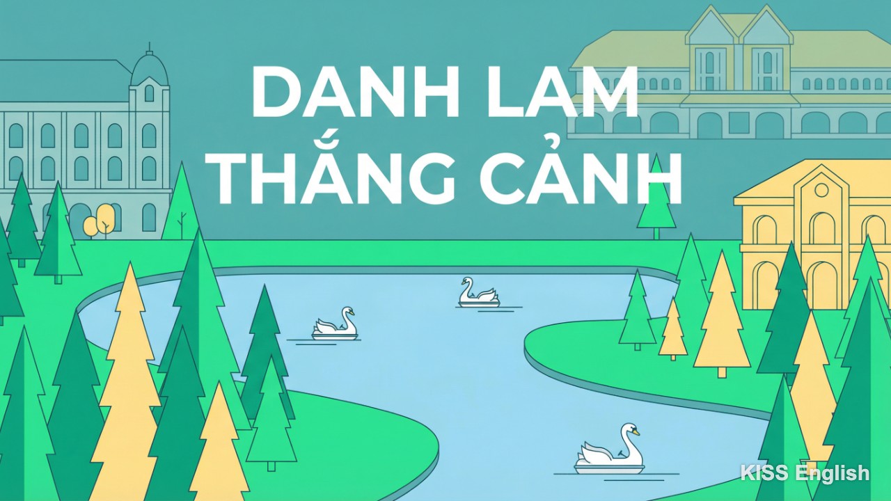 Hồ Xuân Hương Đà Lạt với thuyền thiên nga và kiến trúc Pháp cổ kính xung quanh, minh họa vẻ đẹp của các danh lam thắng cảnh nổi tiếng