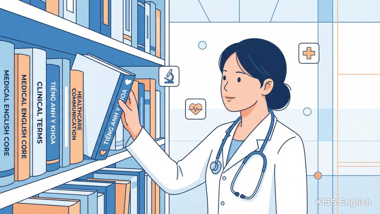 Người học lựa chọn sách tiếng Anh chuyên ngành y khoa phù hợp với trình độ và mục tiêu