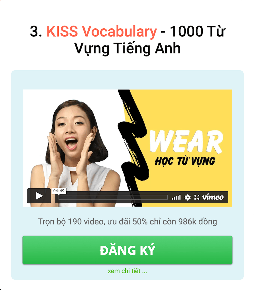 Khóa Từ Vựng Tiếng Anh Online