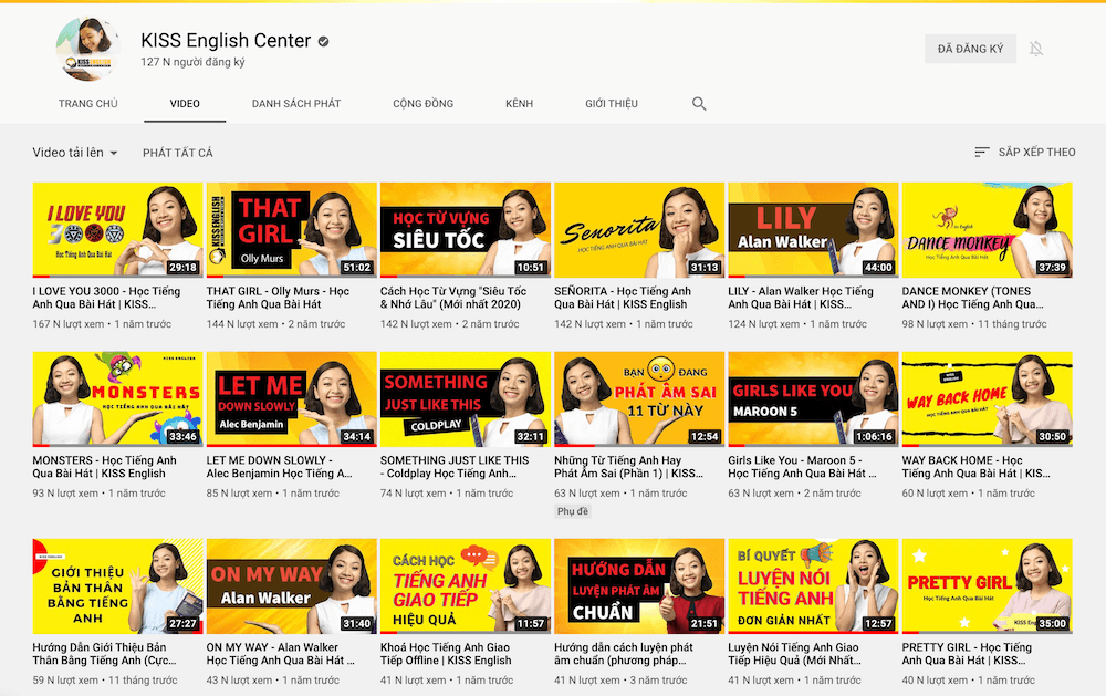Học Tiếng Anh Giao Tiếp Online Miễn Phí trên kênh Youtube KISS English Center