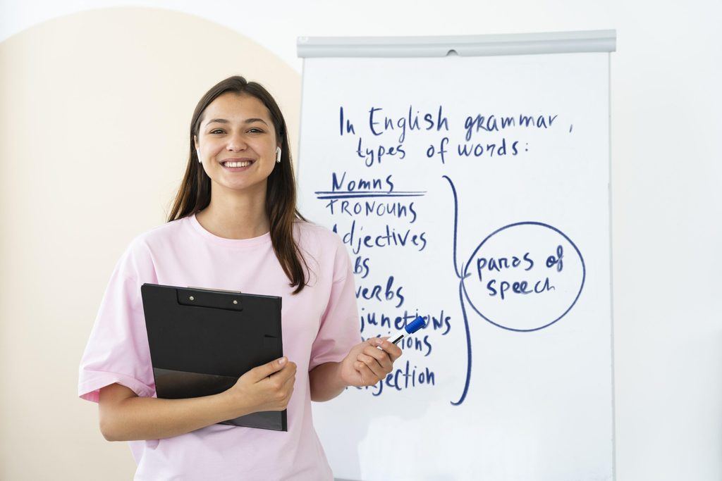young woman teaching english lessons 1