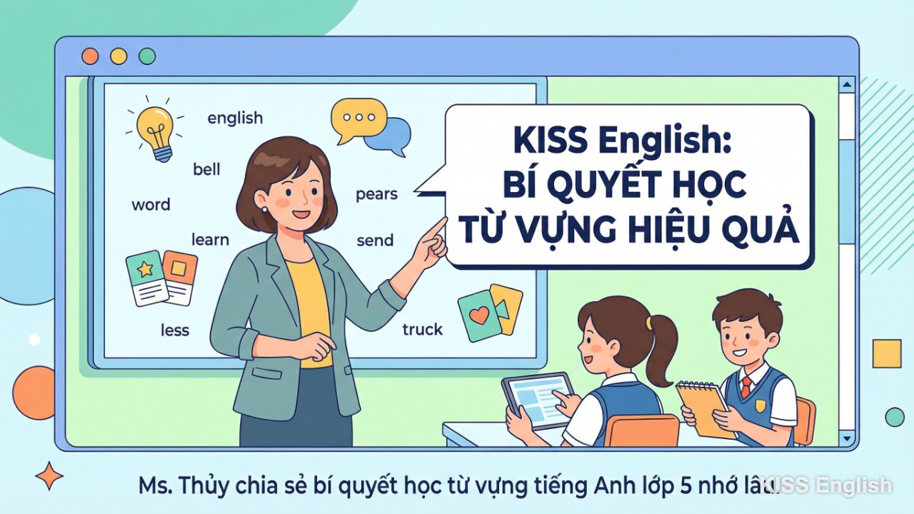 Ms. Thủy hướng dẫn học sinh tiểu học phương pháp học từ vựng tiếng Anh lớp 5 hiệu quả thông qua sơ đồ tư duy sinh động