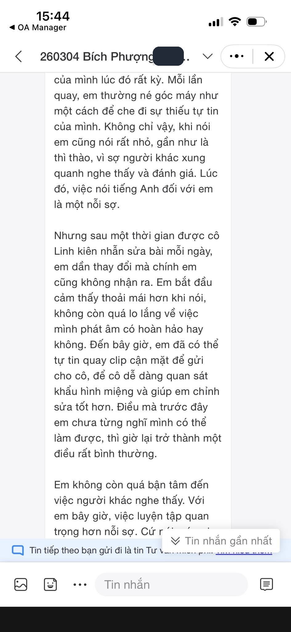 Phản hồi học viên KISS English về vượt nỗi sợ nói tiếng Anh