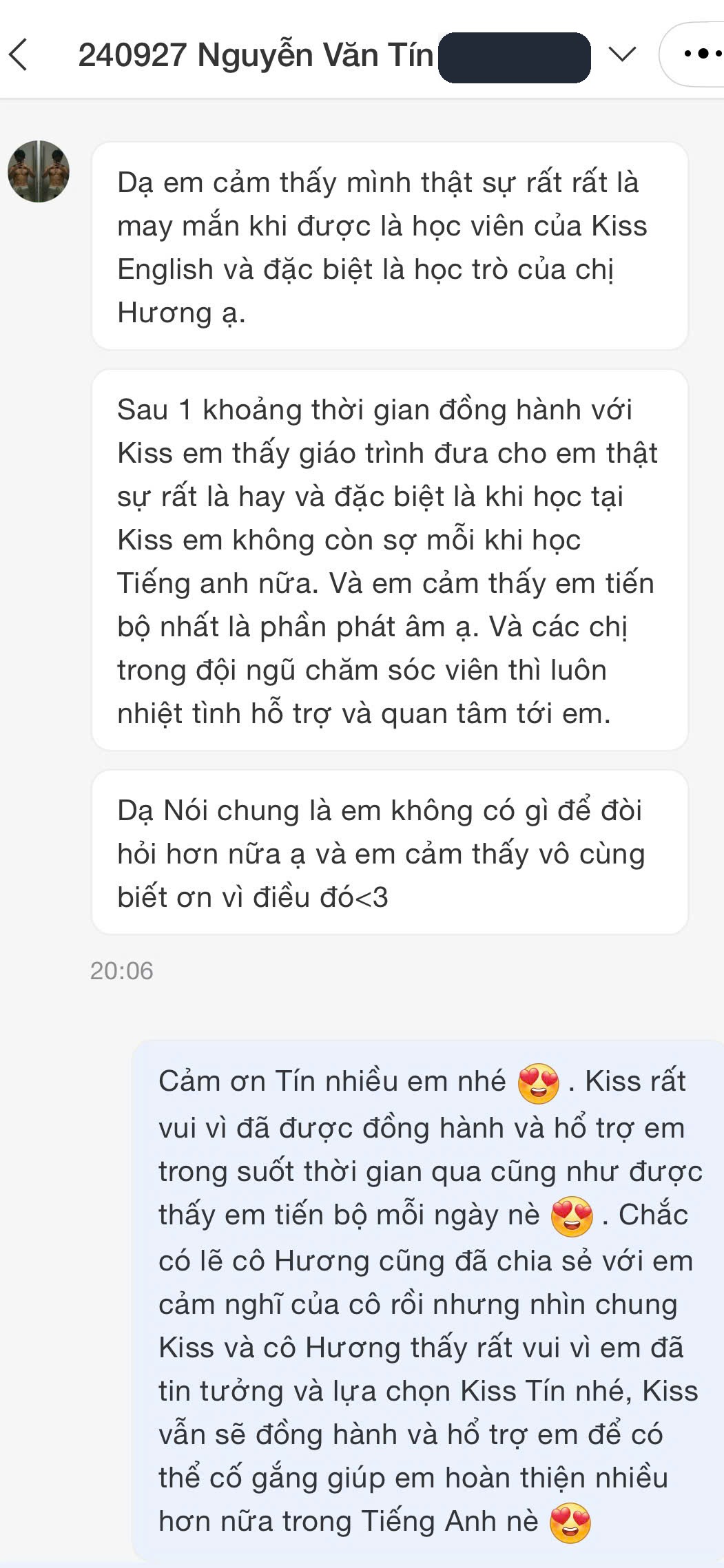 Học viên KISS English chia sẻ không còn sợ học tiếng Anh, tiến bộ nhất ở phát âm